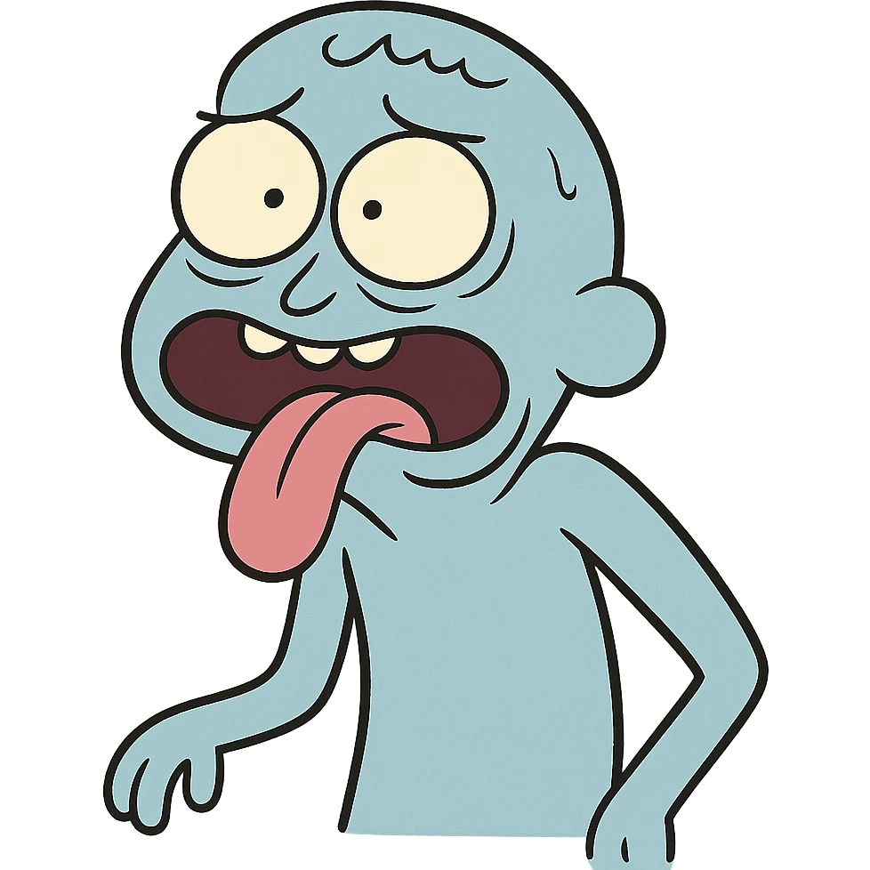 stupid blue face emoji