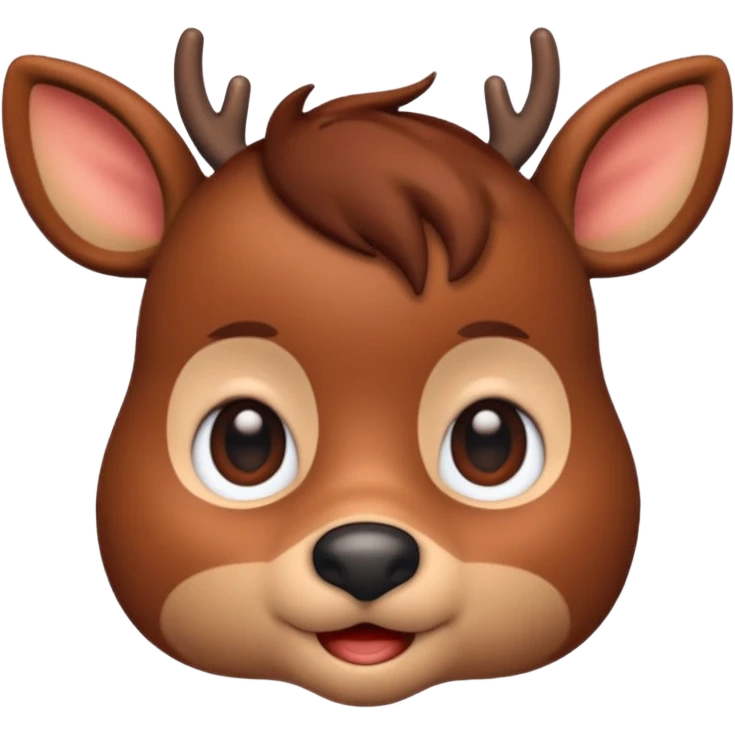 Rudolph cute face emoji for slack simple with hair, like the first one of that most recent message emoji