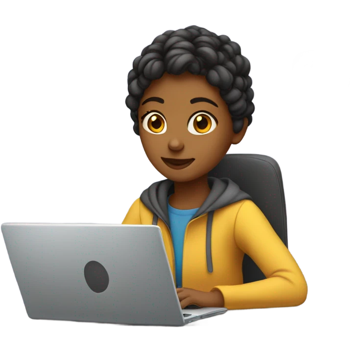 Girl coding on the computer emoji