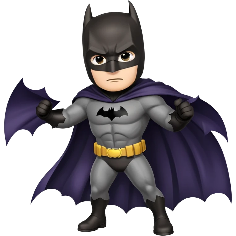 Batman superhero with cape and cowl, dark knight detective pose emoji