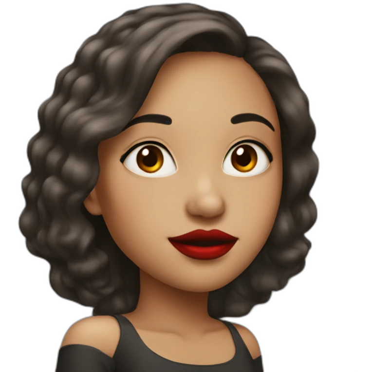 one girl with red lips emoji