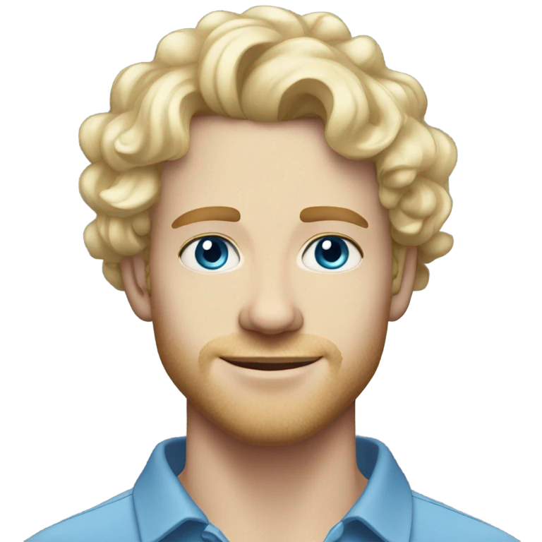light curl blonde 30yo man blue eyed pale skin emoji