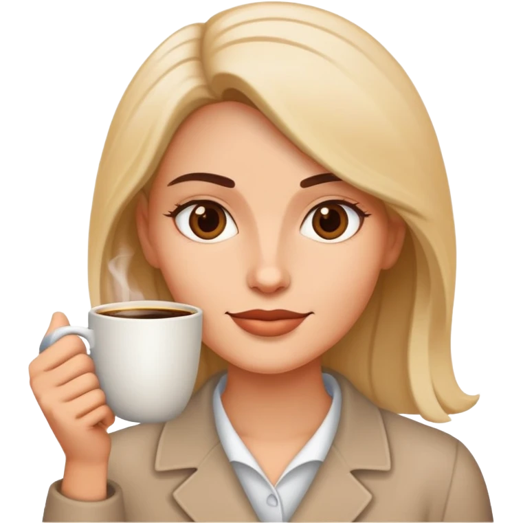 Mujer con una taza de café  emoji