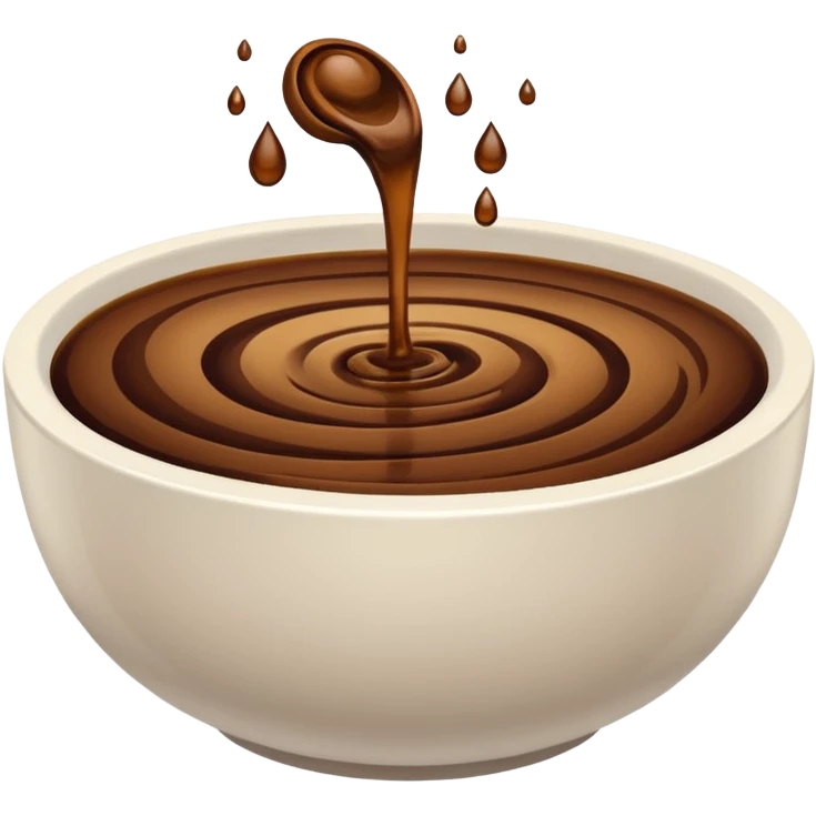 brown liquid in white bowl emoji