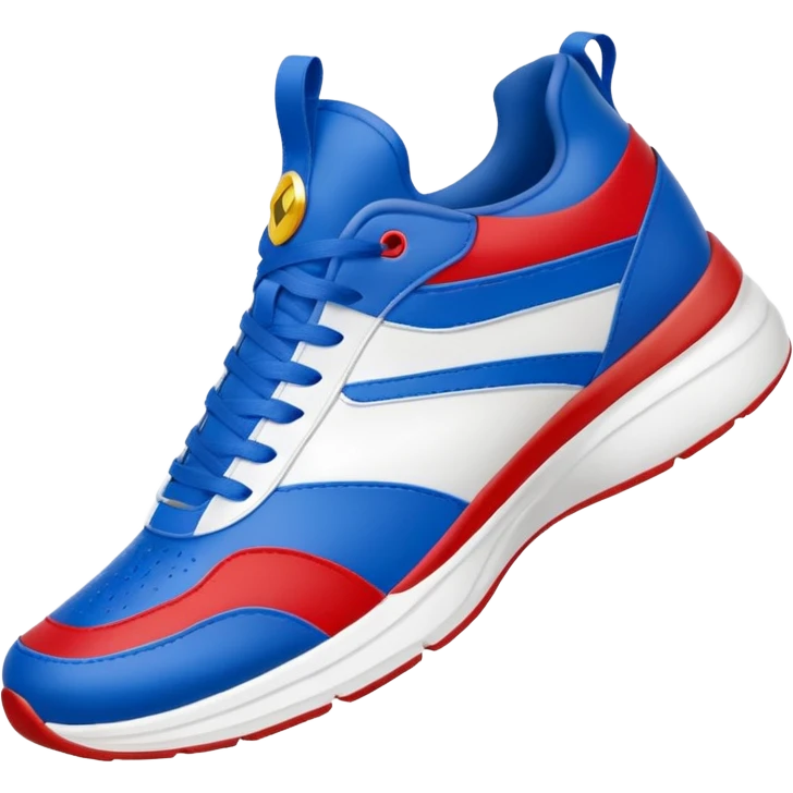  blue upper inspired by Sonic’s fur, with red accents that reference his classic shoes. White details (like stripes, midsoles, or logos) add contrast and keep the design clean. The silhouette is sporty and lightweight, suggesting speed, often with streamlined panels and a low-to-mid cut. emoji