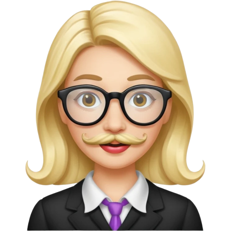 woman with joke glasses mustache emoji