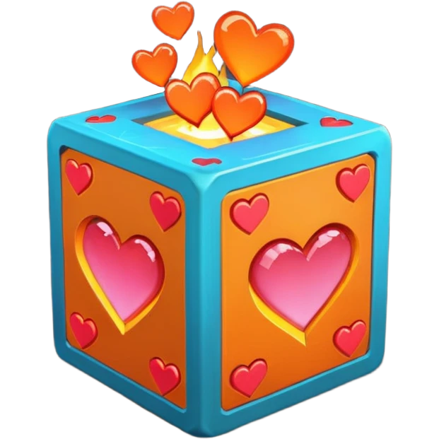 minecraft magmacube with hearts emoji