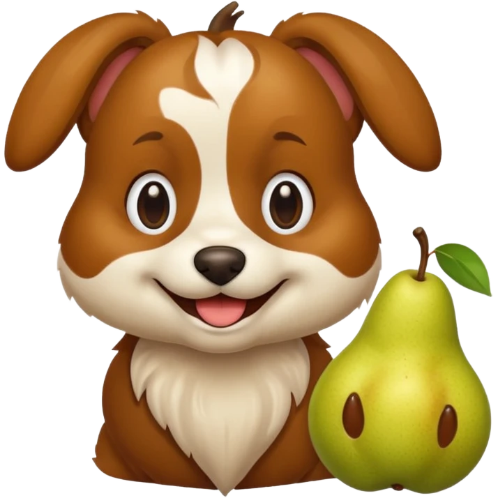 Hund mit Birne in der Hand  emoji