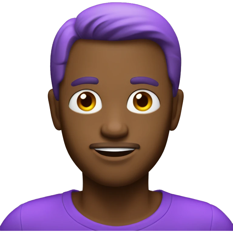 Violet, 3d, neon text of the word “Bruh”  emoji
