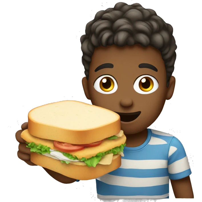 Boy eating sandwich  emoji