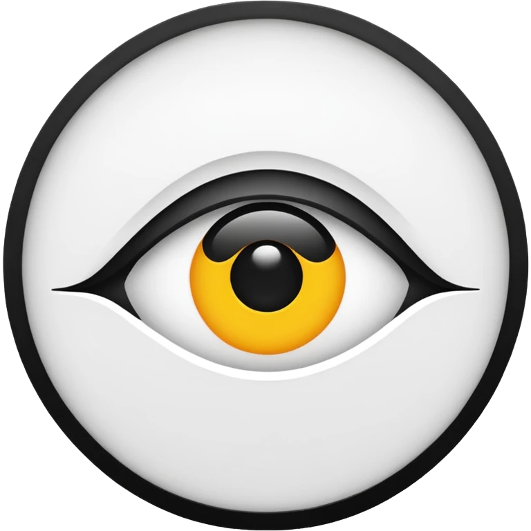 iOS emoji, minimal eye symbol, circle with dot, flat emoji