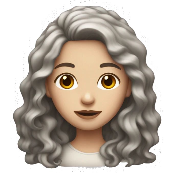 white woman with wavy dark brown hair  and some red streaks emoji