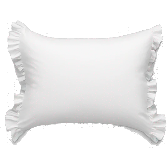 2 white pillows with ruffles frontal  emoji