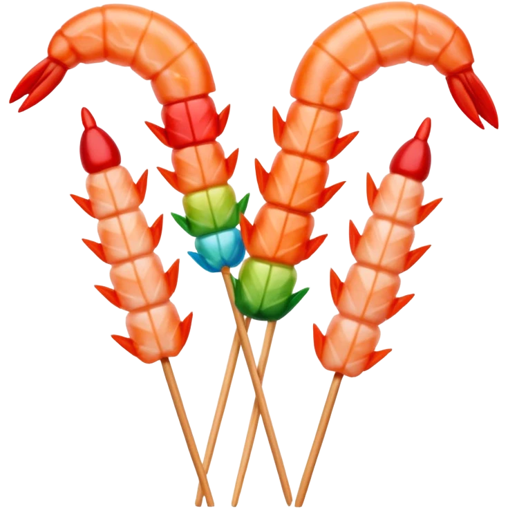 Surreal shrimp skewers emoji