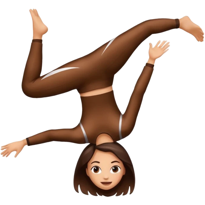 Girl doing backflip made out of cola emoji