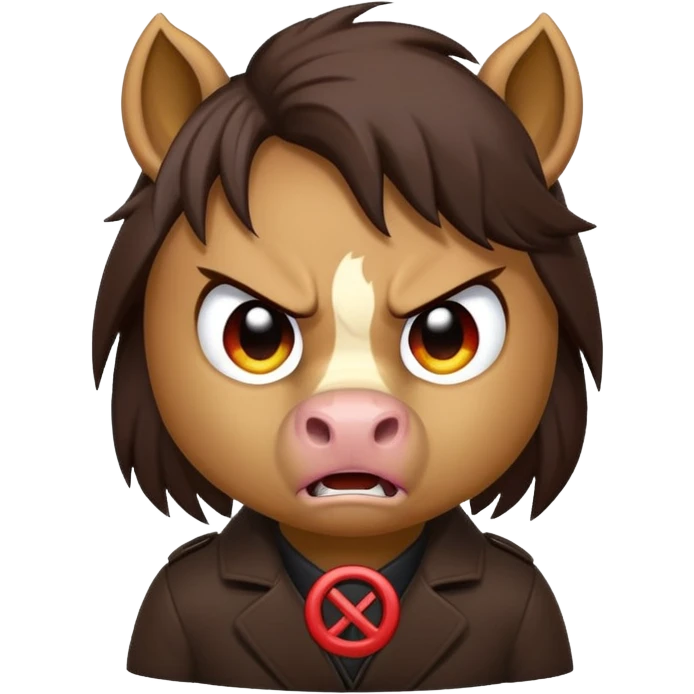 Angry Pony with the Anger Symbol emoji over it emoji