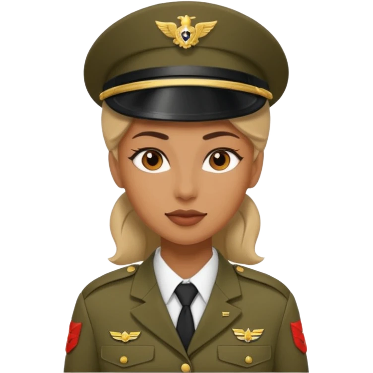 women Soldier without wearing cap emoji