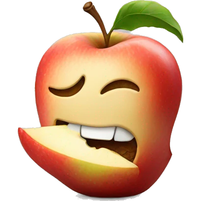 Eating apple emoji