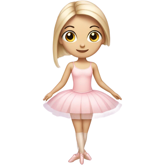 soft pink ballerina with fair skin, long straight hair  emoji