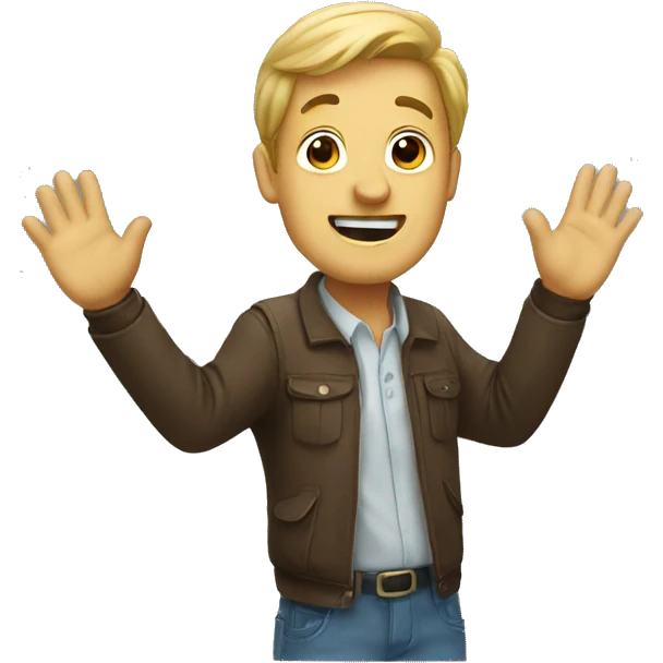Man waving up emoji
