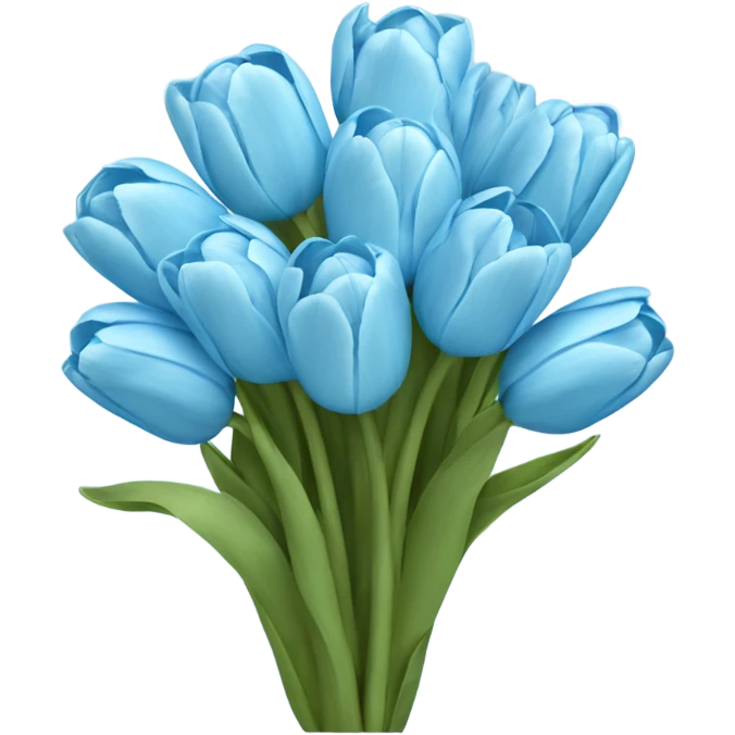 Bouquet of baby blue tulips emoji