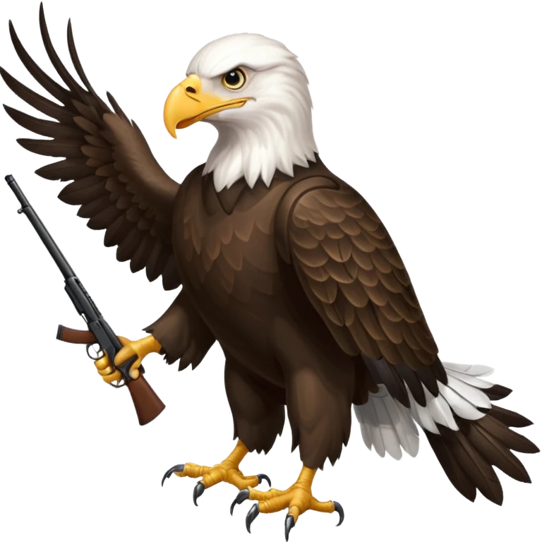 Bald eagle holding rifle  emoji