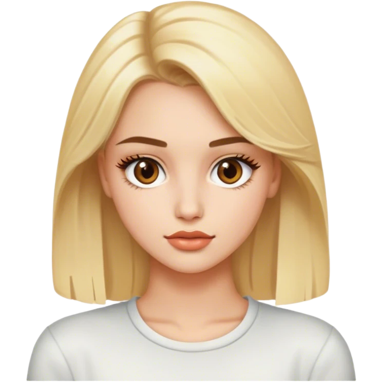 Blonde model with brown eyes, 1990's emoji