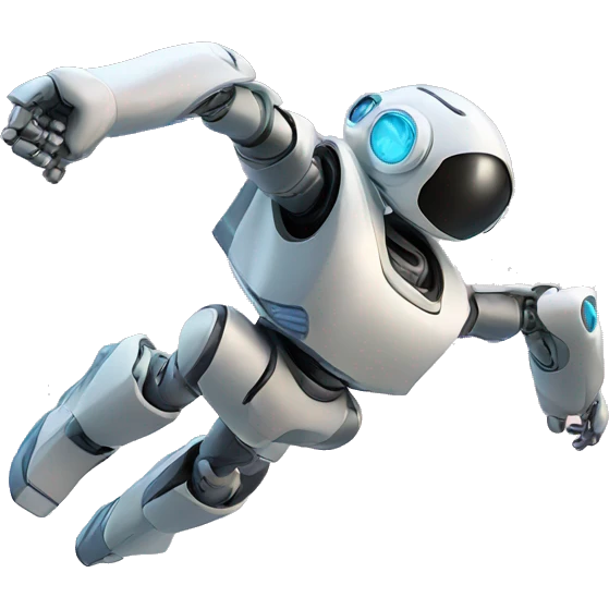 A robot flying in sky so fast emoji