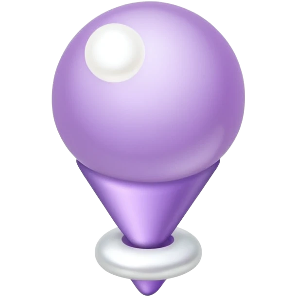 lilac push pin for office wall notes with pearl in the middle emoji