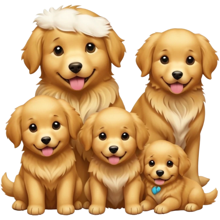 2 dogs 3 puppies emoji