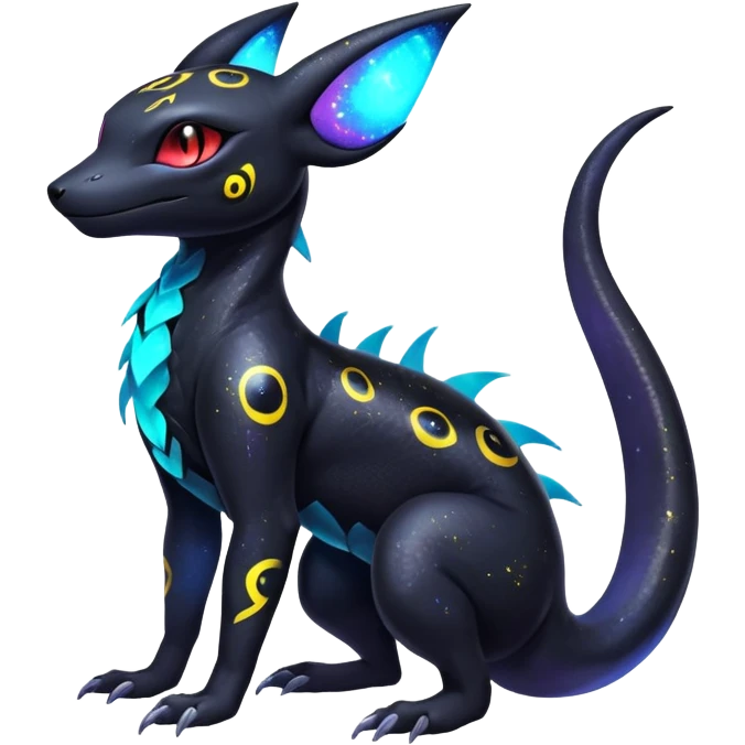 Nebulae Salandit-Umbreon-Fakémon-hybrid-creature (full body)  emoji