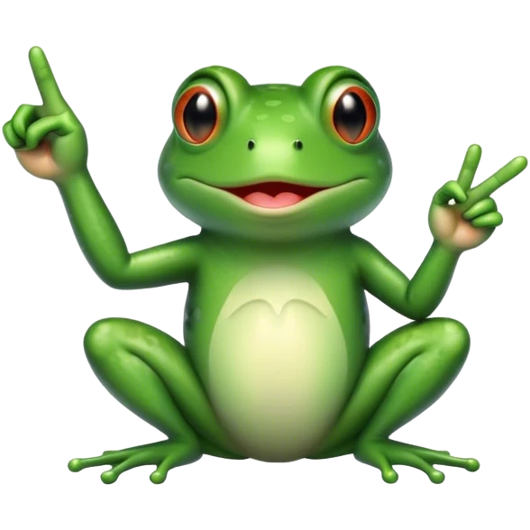 Frog giving the middle finger emoji