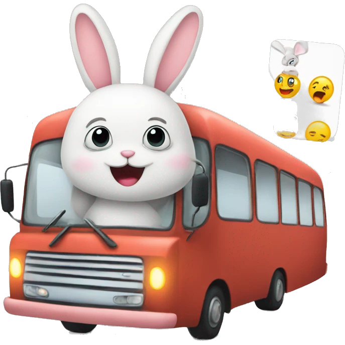 Bunny on a bus emoji