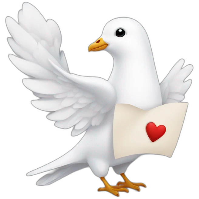 White dove holding love letter  emoji