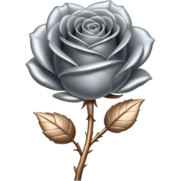 metal rose, without green leaves, just flower emoji