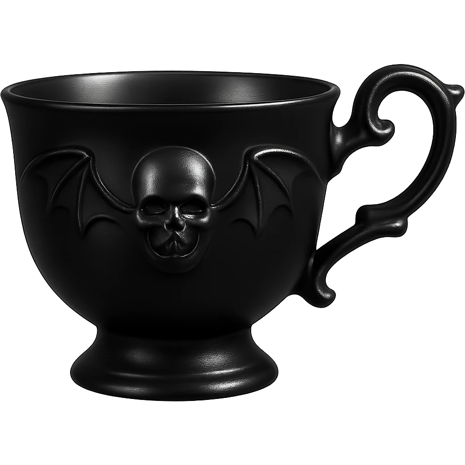 goth black teacup, no background emoji