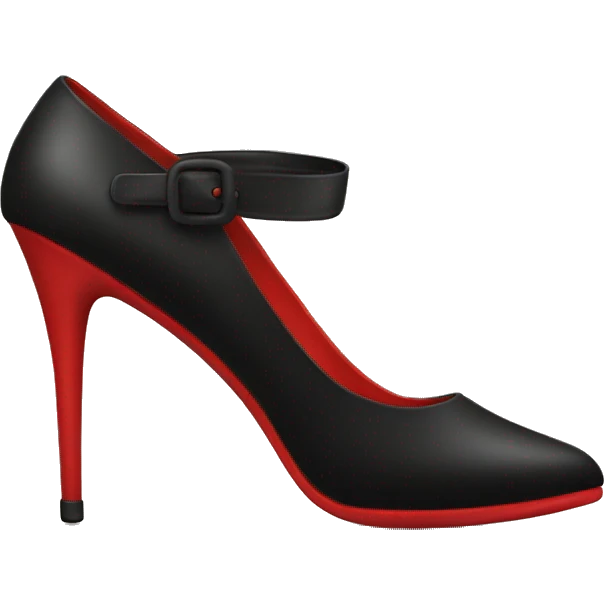 Black high heels with red bottom soles emoji