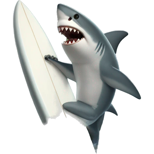 a shark surfing emoji