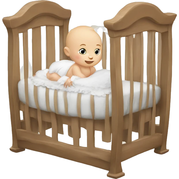 White Baby in crib emoji