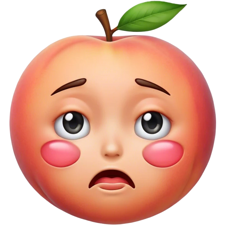 the peach emoji but it's got a face and is crying emoji