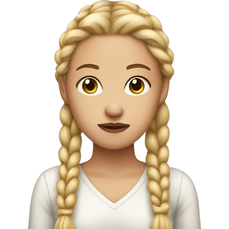 Beautiful light skinned woman with blonde braids who looks irritated and impatient  emoji