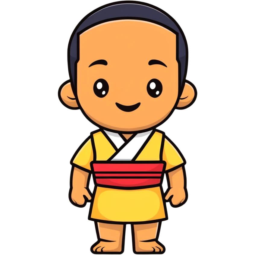 Javanese man wearing a blangkon with a cute expression emoji