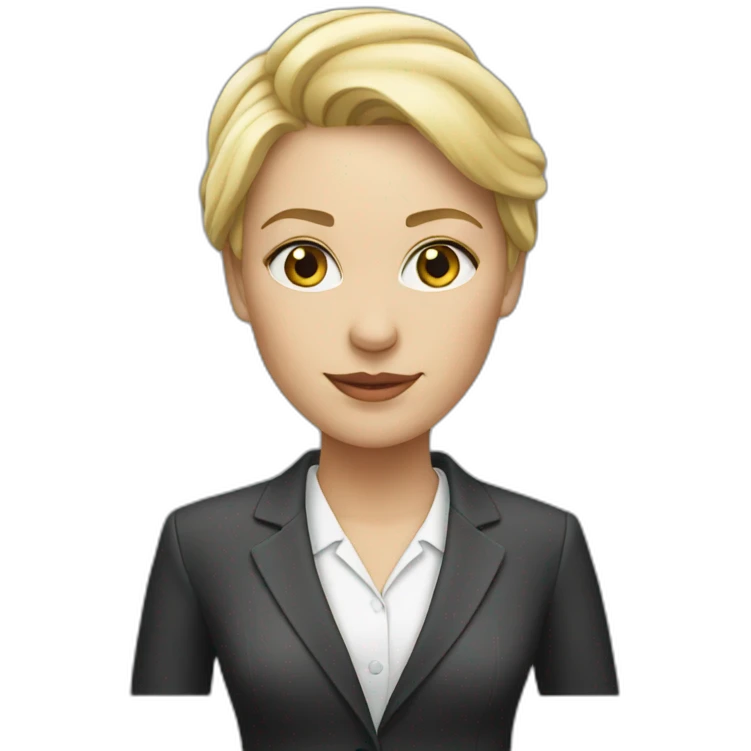 white woman in suite emoji