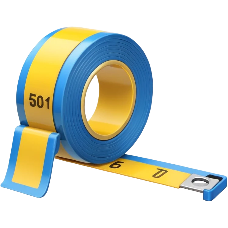  rolled out measure tape smaller, his line is short but rolled out different color emoji