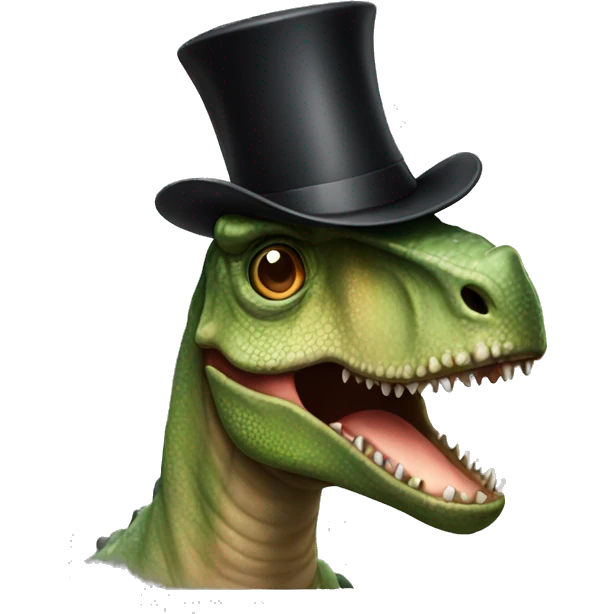 dinosaur with a top hat emoji