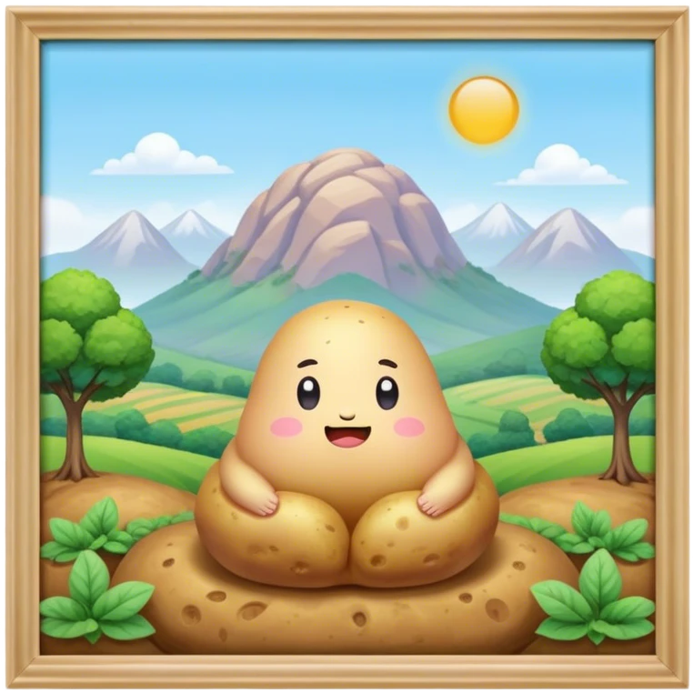 kawaii sanrio meditating potato landscape emoji