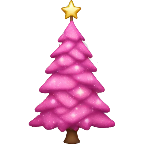 Pink Christmas tree emoji