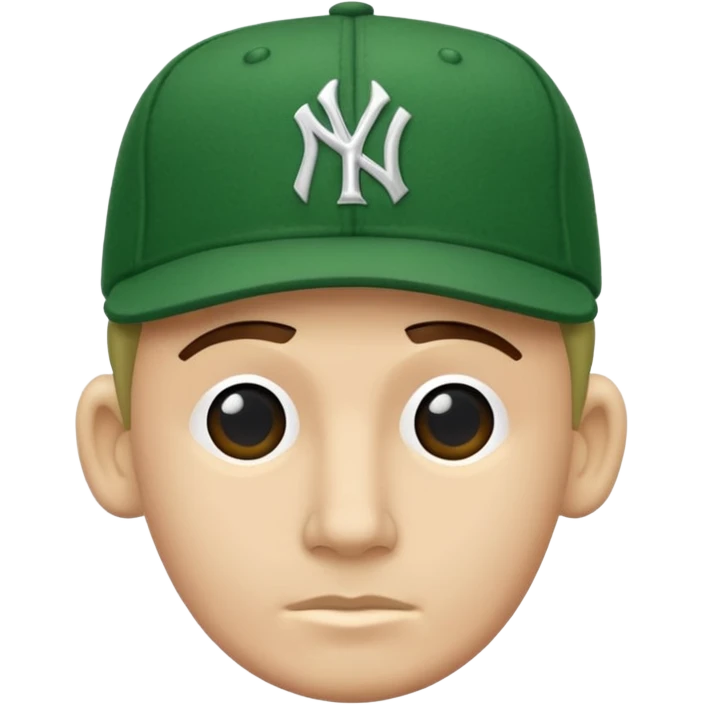 Brimless new york Yankee green cap emoji