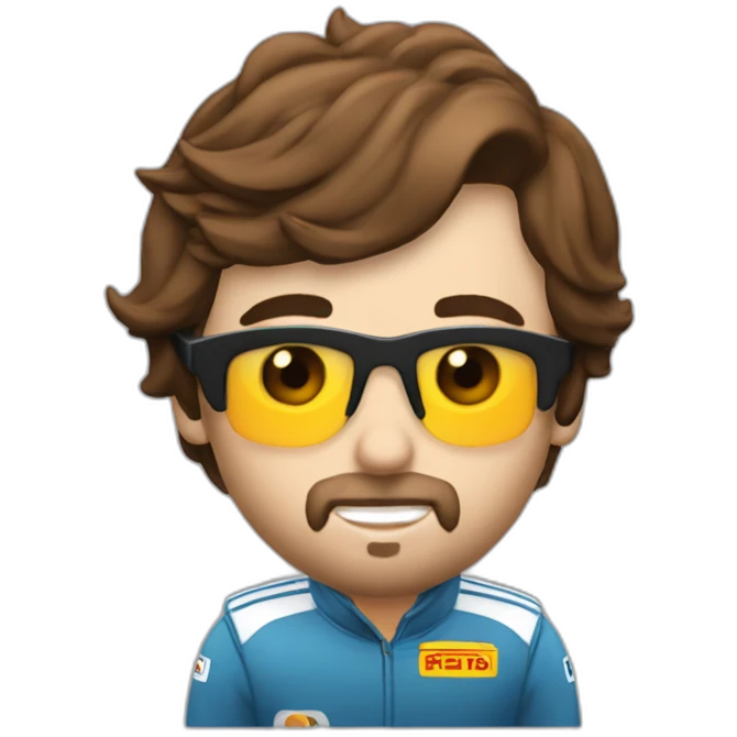 Fernando Alonso conduciendo un coche emoji