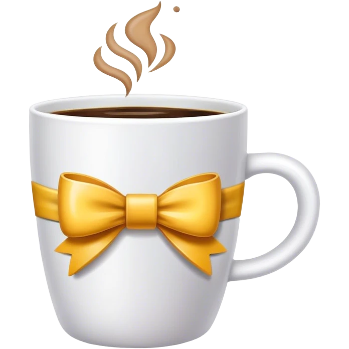 Bow on a coffee cup  emoji